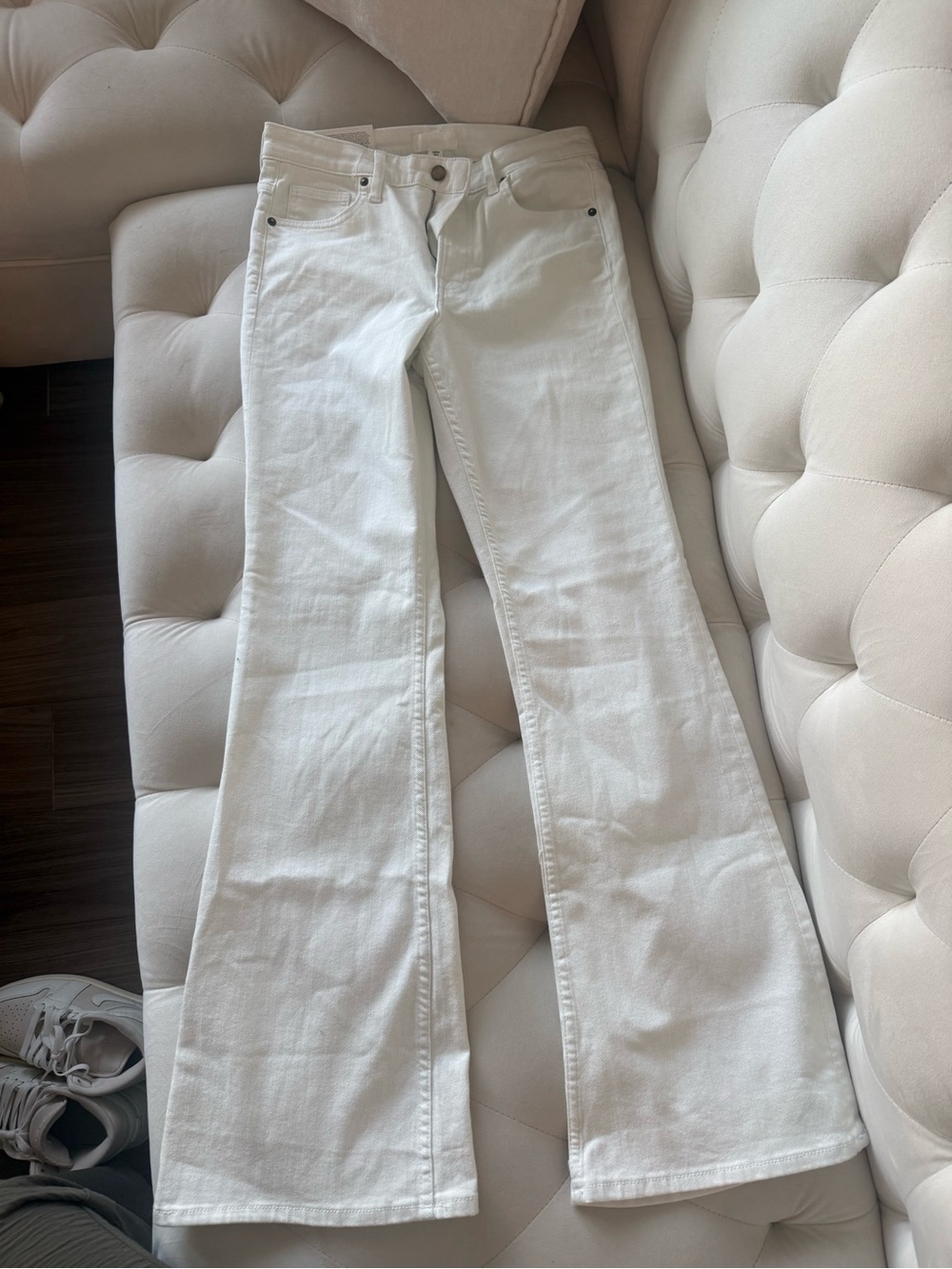 H&M White Flared Jeans Wide Leg